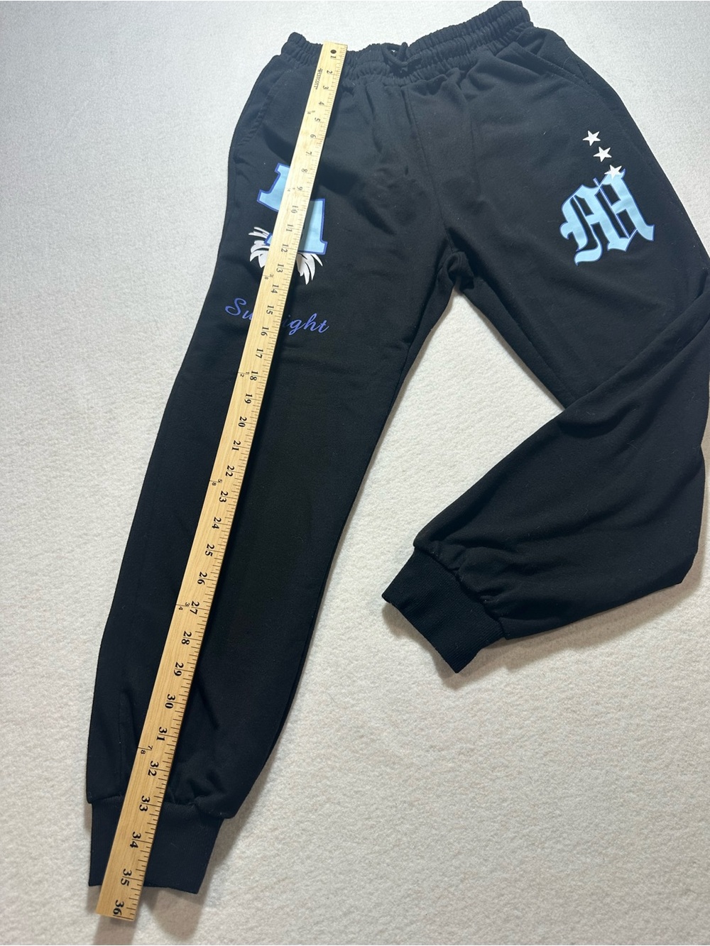 ROMWE Black LA Palm Graphic Joggers
